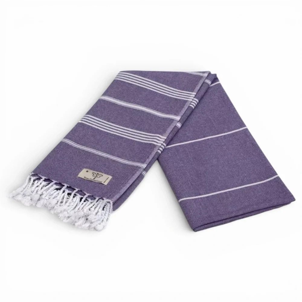Smyrna Purple Turkish Cotton Beach Towel New